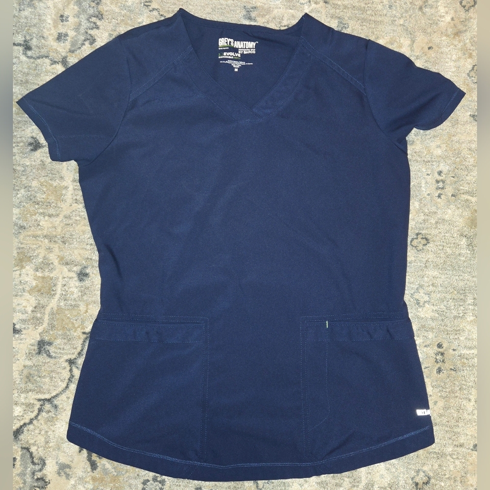 Greys Anatomy Braco Evolve Medium Indigo Scrub Top